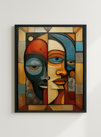 No. 27 Abstract Faces – Dual Portrait Modern Art Print