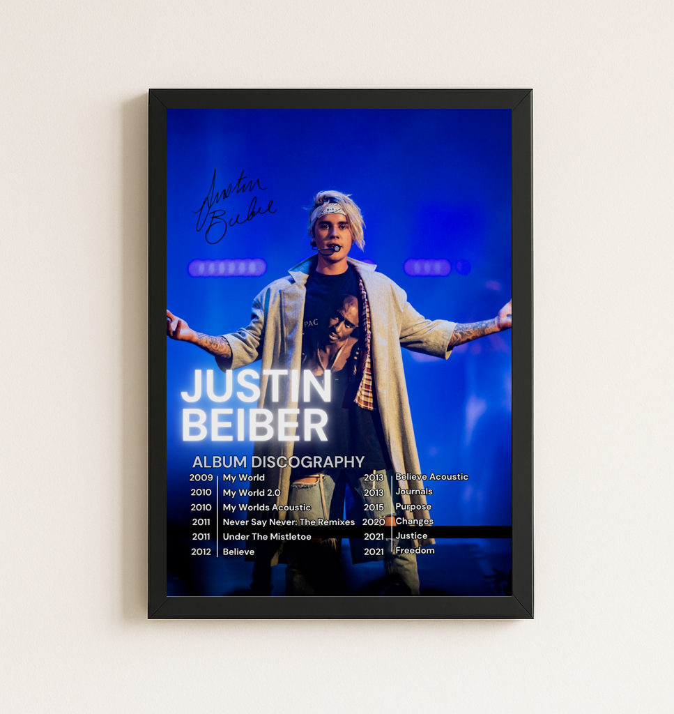 JUSTIN BEIBER - DISCOGRAPHY Poster