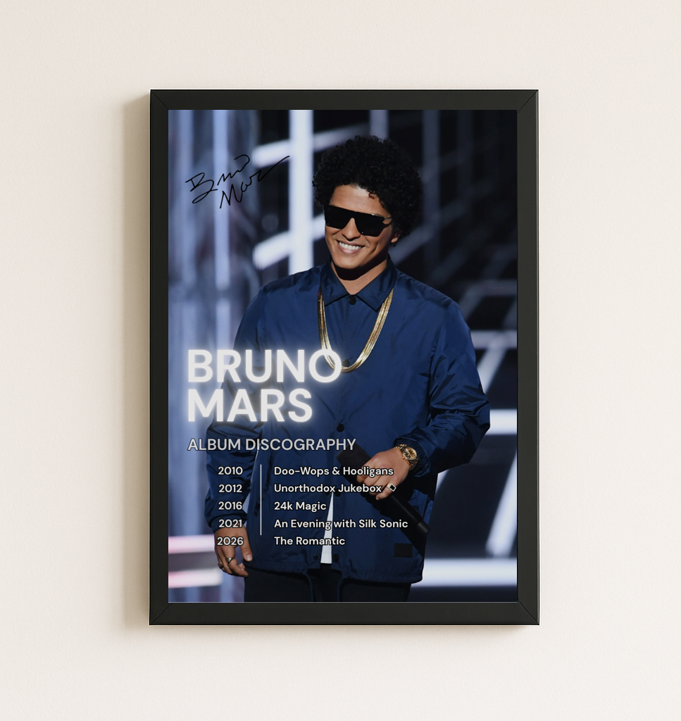 BRUNO MARS - DISCOGRAPHY Poster