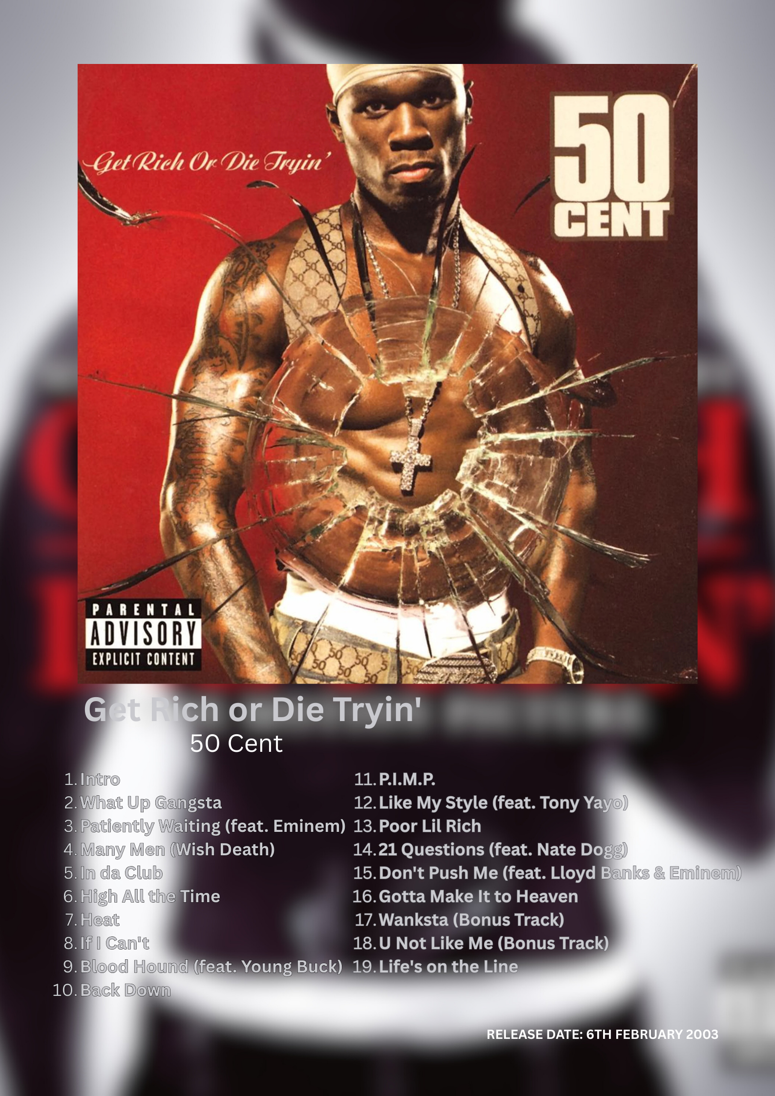50 CENT - Get Rich Or Die Tryin Album Poster #3