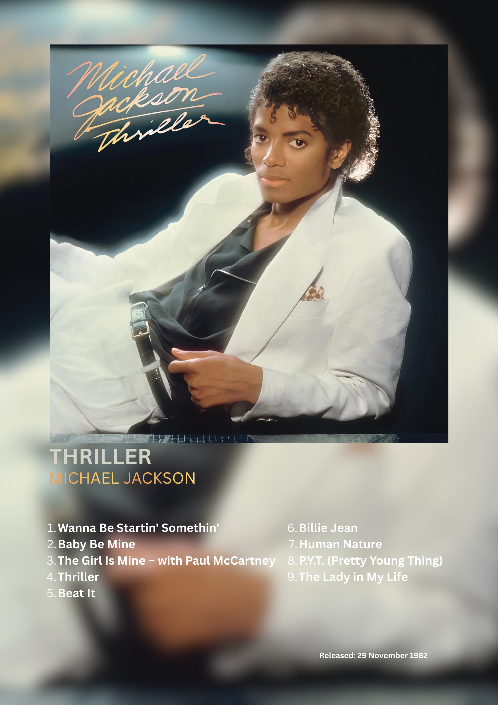 Michael Jackson - Thriller Album Poster