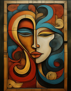 No. 8 Abstract Two Face – Dual-Gaze Contemporary Art Print