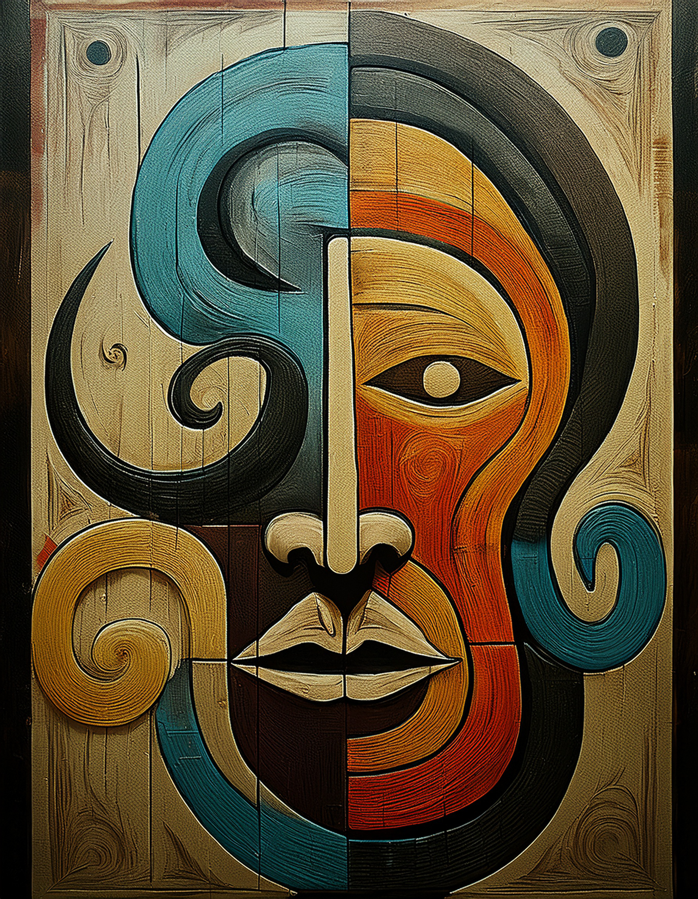 No. 14 Abstract Head – Curated Abstract Portrait Art Print